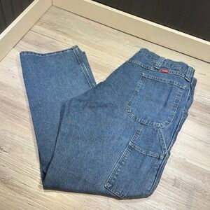 Wrangler Carpenter Jeans Mens 38x32 Blue Denim Workwear Utility Western Outdoors